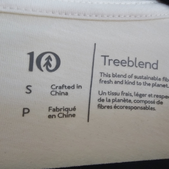 Tentree 10 Tree Long Sleeve Shirt Women's Light Cream V-Neck Sz S - Picture 5 of 10
